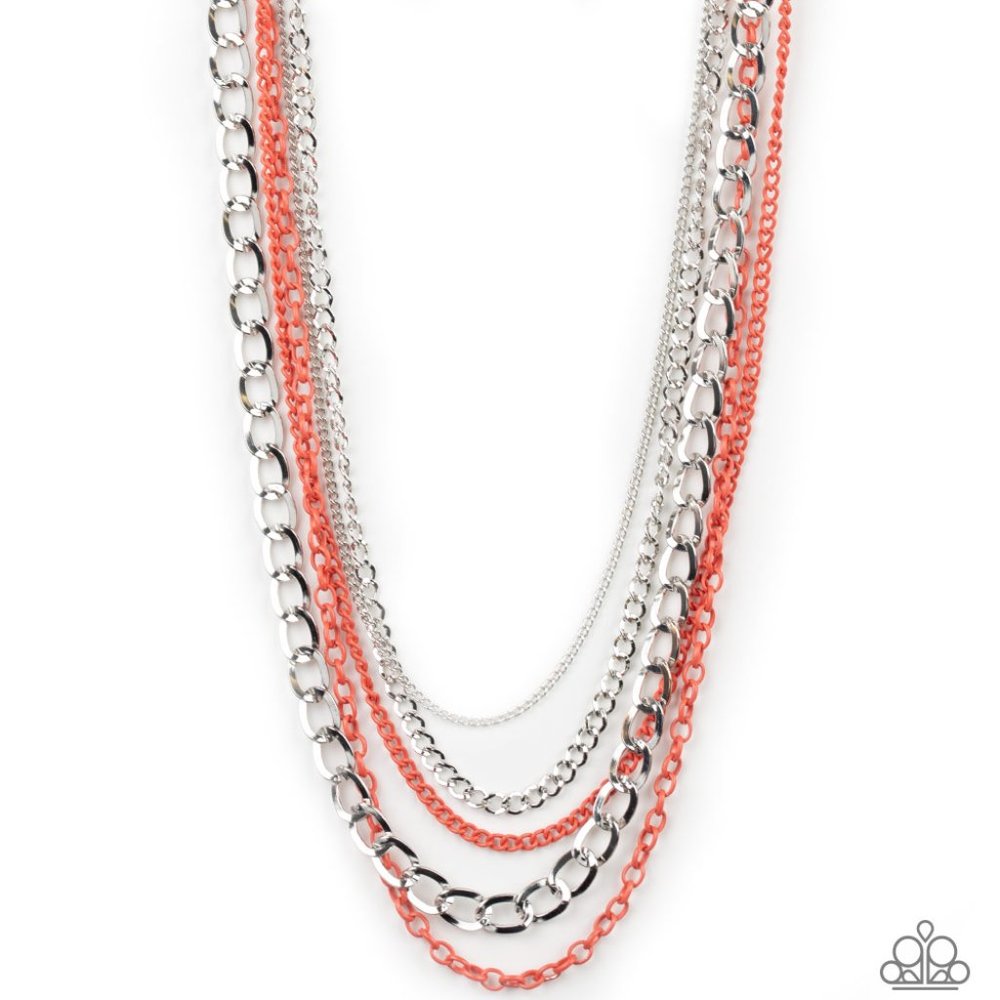 Industrial Vibrance Orange Necklace